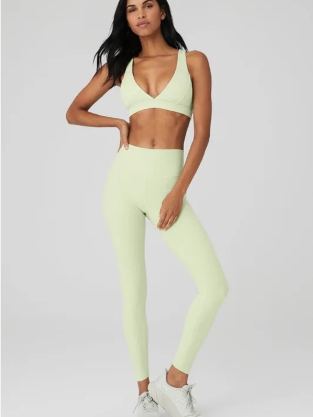 ALO yoga show stopper bra in light Green V-Neck - Picture 5 of 6